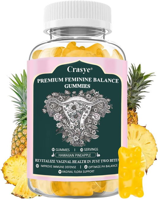 PH Balance Vaginal Health Gummies Probiotics Hawaiian Pineapple Female Gummy for Women Private Area - 60 Gummies - 30 Servings