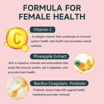 PH Balance Vaginal Health Gummies Probiotics Hawaiian Pineapple Female Gummy for Women Private Area - 60 Gummies - 30 Servings
